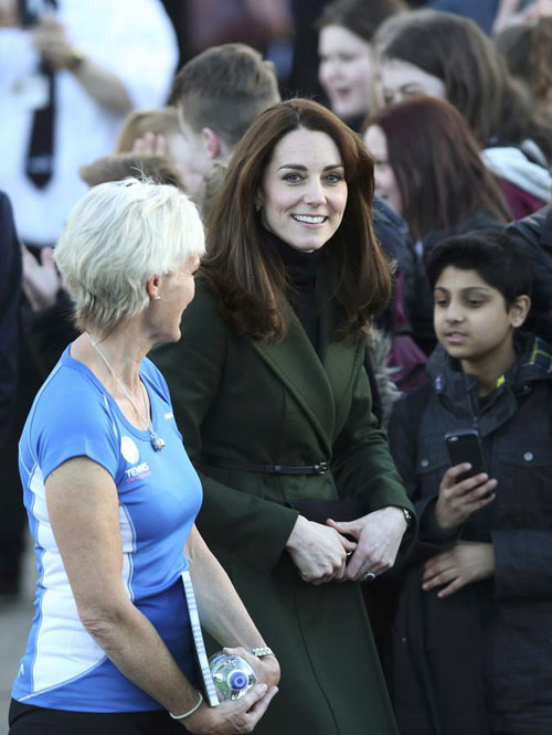 UK's Duchess Kate takes part in tennis workshop in Scotland