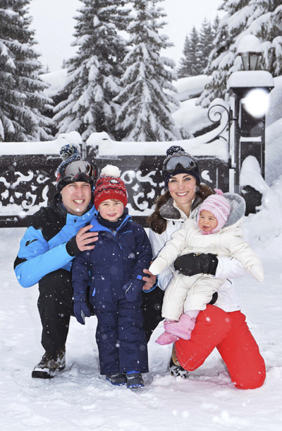 Snow fun for royal family of four