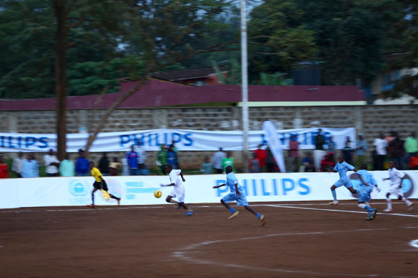 Solar power lights Nairobi soccer match