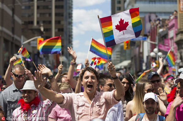 Canadian PM makes historic march in Toronto Pride parade