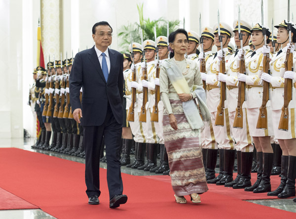 Premier Li welcomes Aung San Suu Kyi