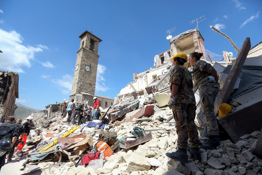 Historical towns before and after Italy's earthquake