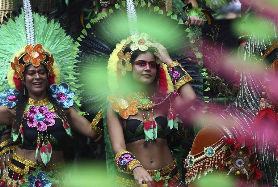 Colorful parade at Notting Hill Carnival