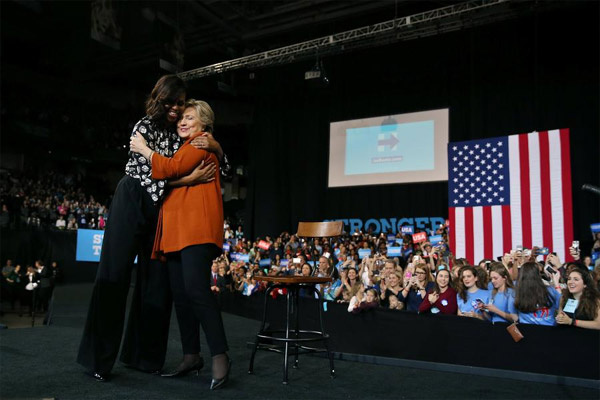 Clinton, Michelle Obama make first joint campaign appearance in bid for women's support