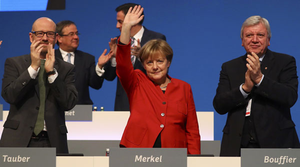 Merkel reelected as chairman of CDU party