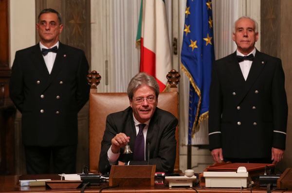 Italian PM Gentiloni's new cabinet sworn in