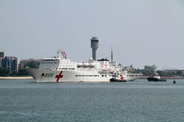 Chinese naval hospital ship Peace Ark arrives in Tanzania